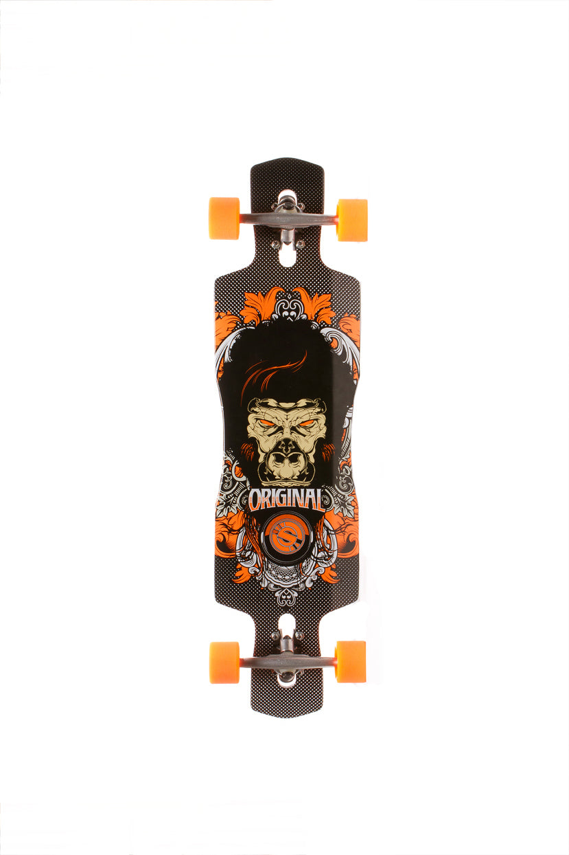 MARONAD Longboard DRIPPING SKULL Drop Through Race Cruiser ABEC 11 Skateboard